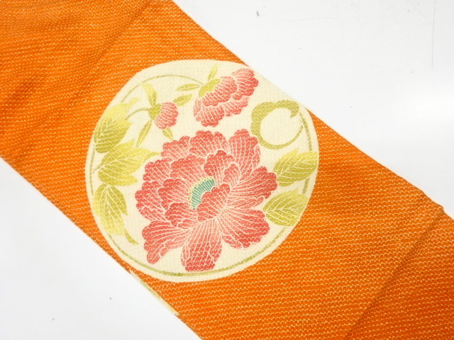 JAPANESE NAGOYA OBI / ALL SHIBORI / PEONY